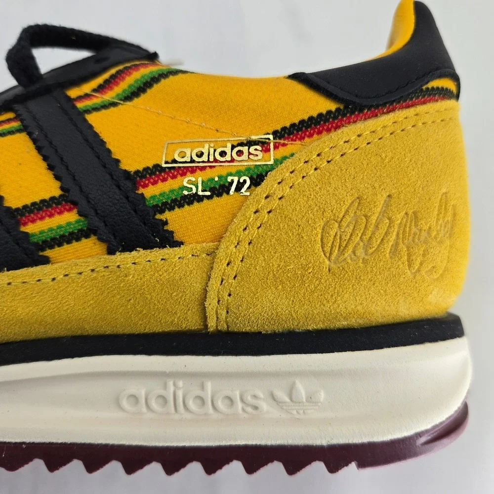Adidas SL 72 RS JFF Bob Marley Jamaica Yellow Black Sneakers KI8575 Mens 5 NEW